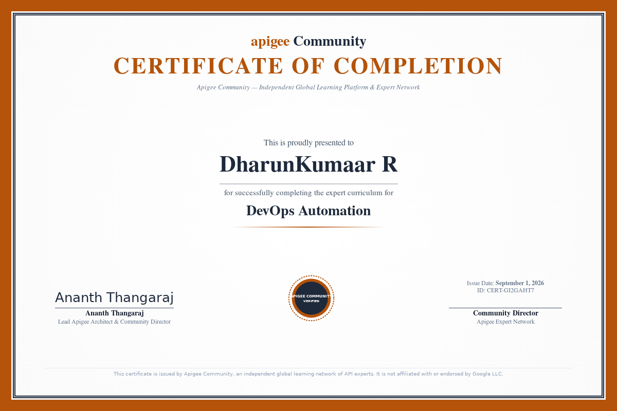 DevOps Automation — Certificate